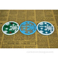 wholesale well design engraved beautiful snowflake pattern soft pvc glass coaster
